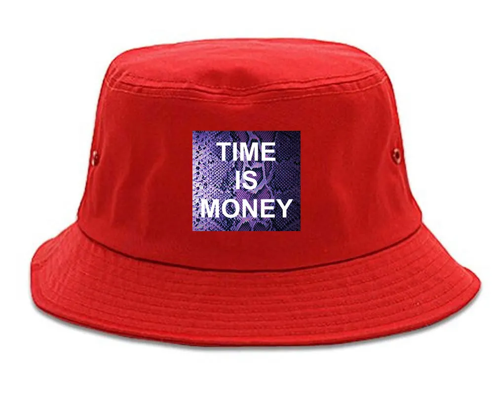 Time Is Money Snakesin Print Bucket Hat
