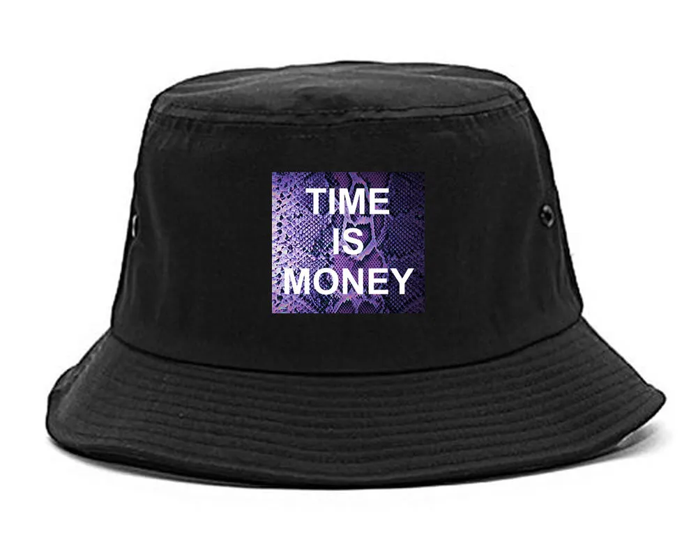 Time Is Money Snakesin Print Bucket Hat