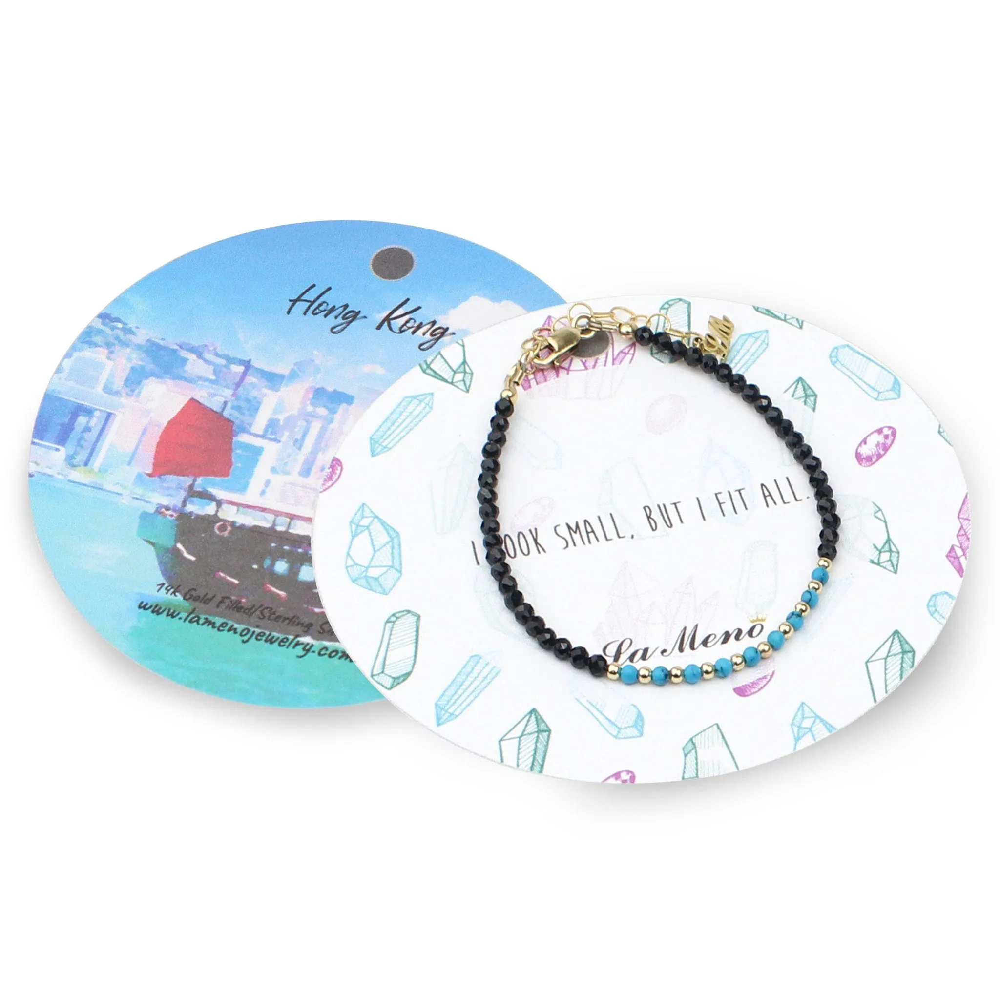 Tiny Black Onyx & Turquoise Bracelet