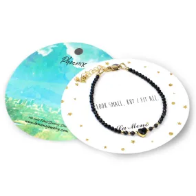 Tiny Black Onyx Heart Bracelet