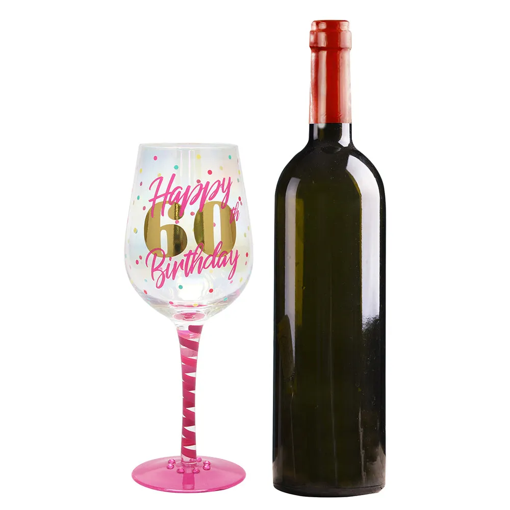 Top Shelf Decorative 60th Birthday Wine Glass (WS)
