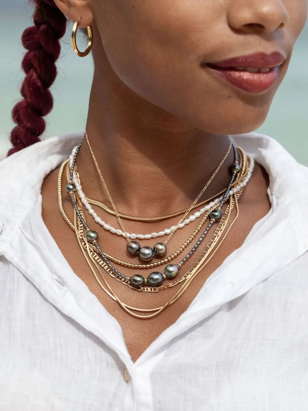 Triple Floating Tahitian Pearl Necklace - Mililani