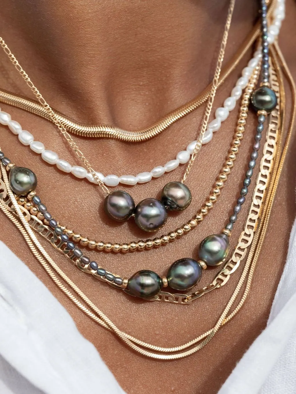 Triple Floating Tahitian Pearl Necklace - Mililani