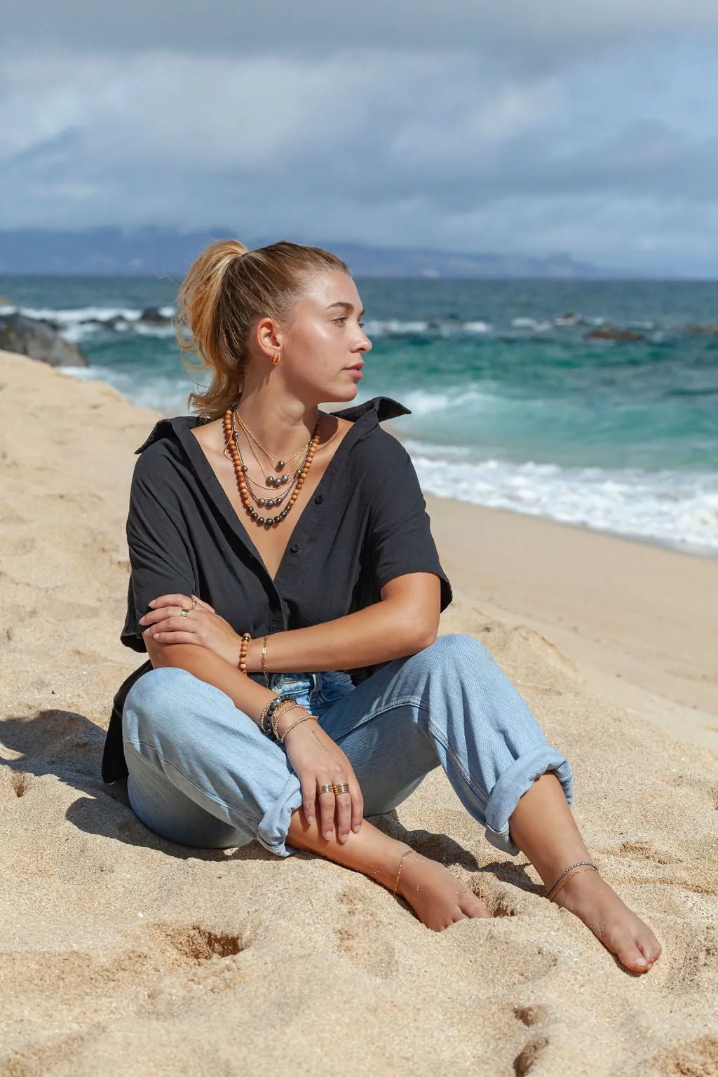 Triple Floating Tahitian Pearl Necklace - Mililani