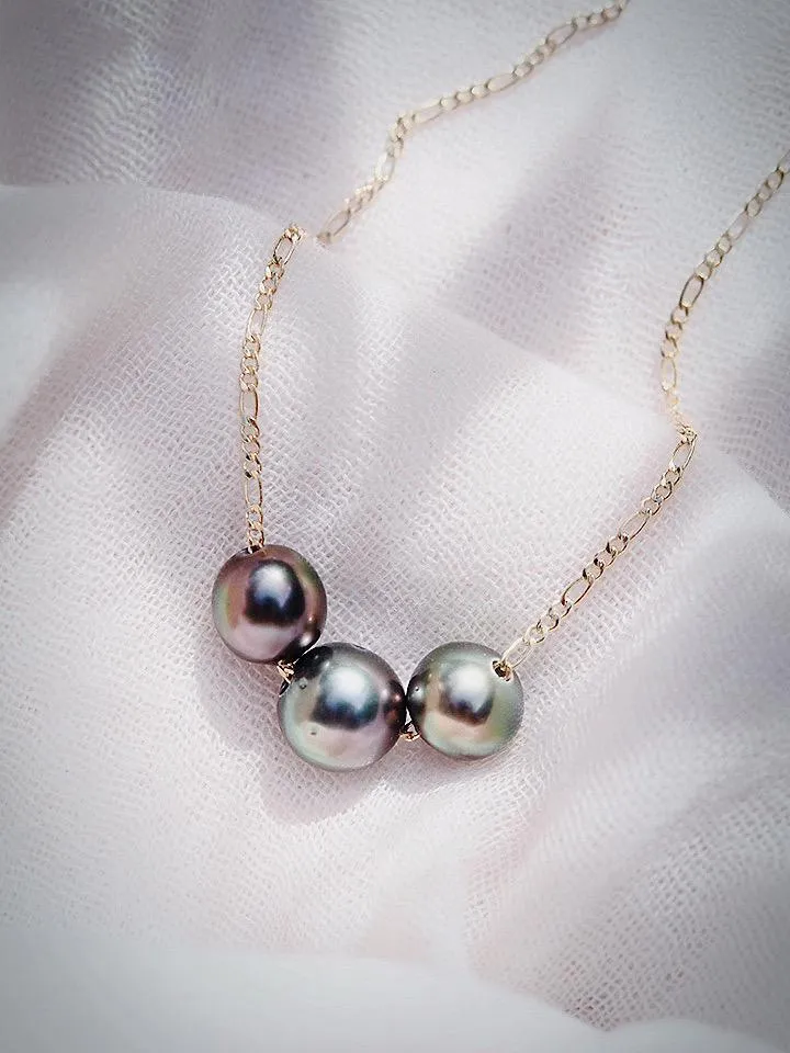 Triple Floating Tahitian Pearl Necklace - Mililani