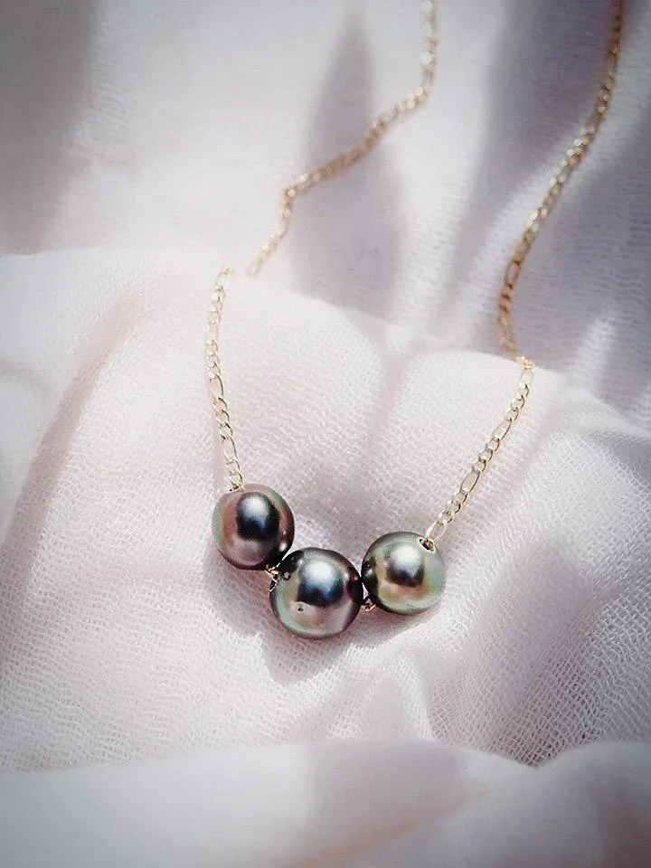 Triple Floating Tahitian Pearl Necklace - Mililani