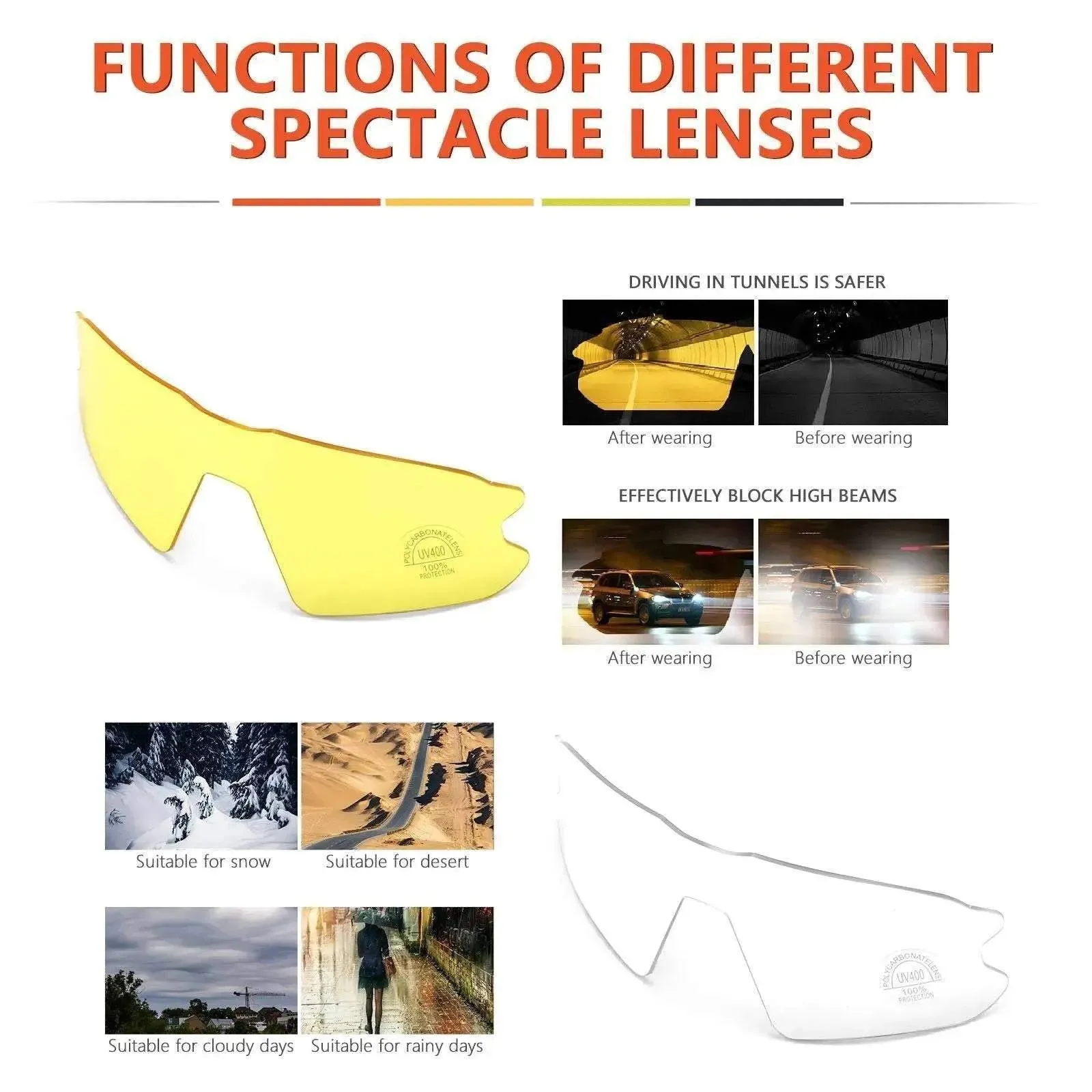 Unisex Cycling Sunglasses Polarized Glasses For Road MTB