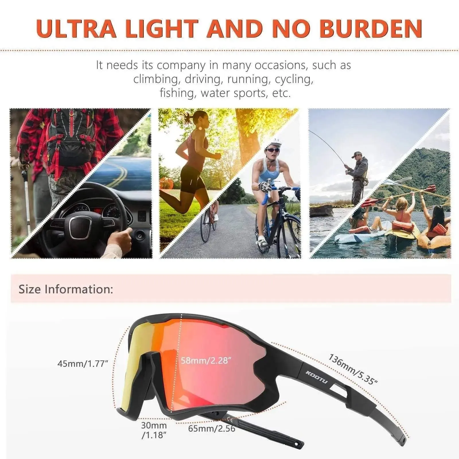 Unisex Cycling Sunglasses Polarized Glasses For Road MTB