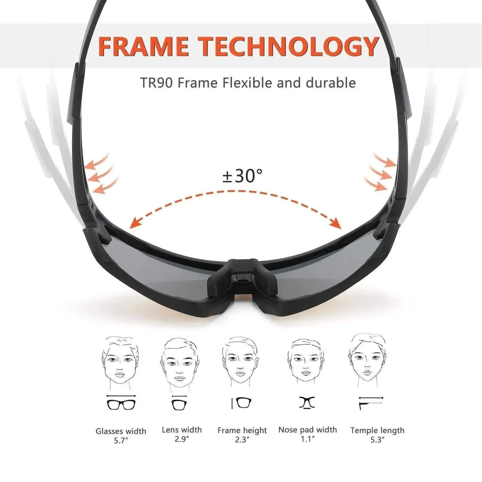 Unisex Cycling Sunglasses Polarized Glasses For Road MTB