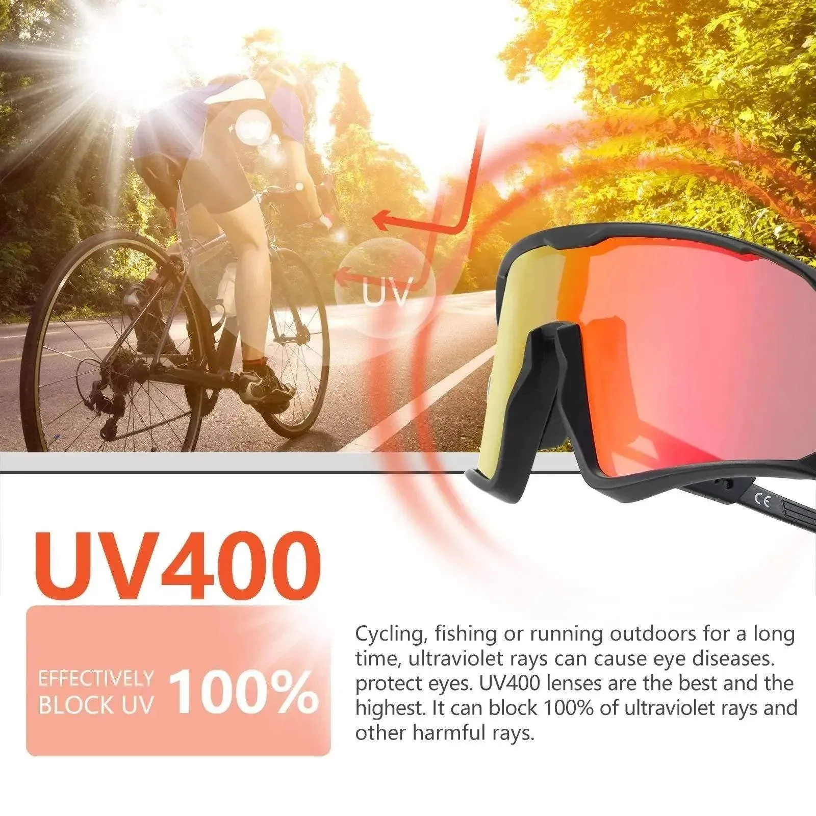 Unisex Cycling Sunglasses Polarized Glasses For Road MTB