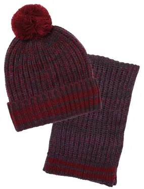 Unisex Tokyo Laundry Chamrousse Hat and Scarf Set in purple