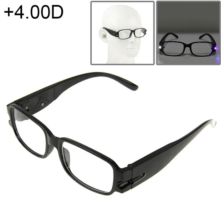 UV Protection White Resin Lens Reading Glasses with Currency Detecting Function,  4.00D