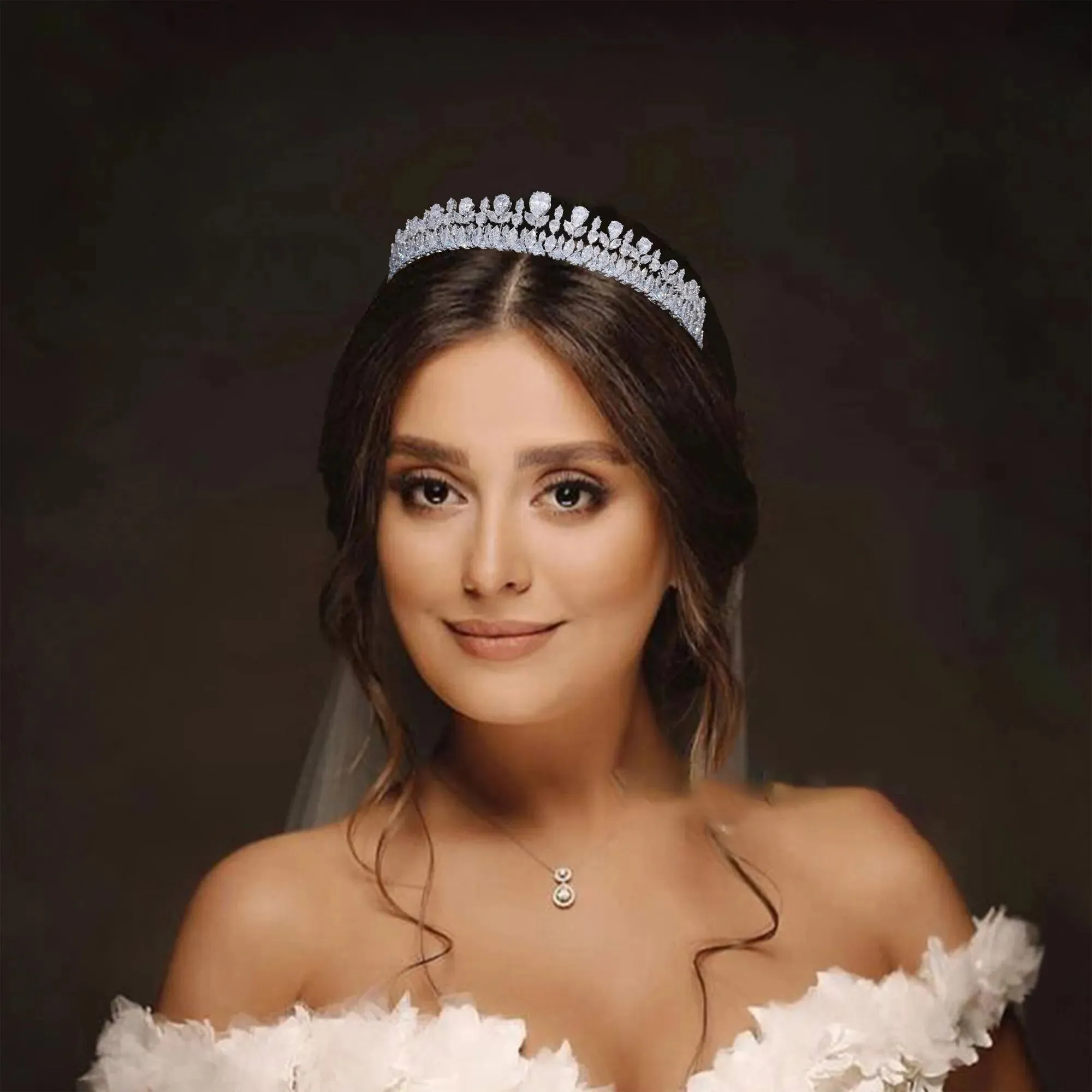 Vintage Crystal Diadem Pageant Party Crown