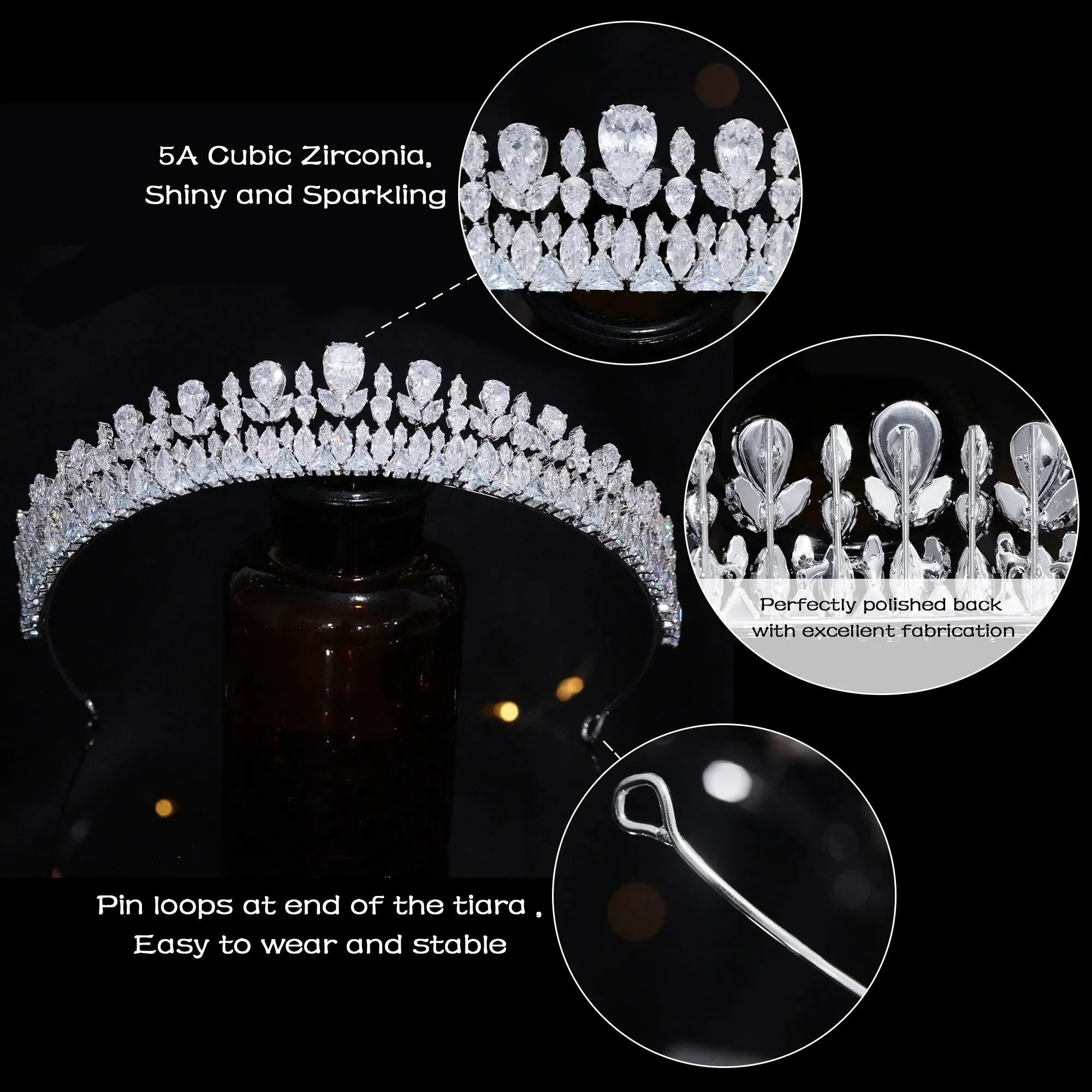 Vintage Crystal Diadem Pageant Party Crown