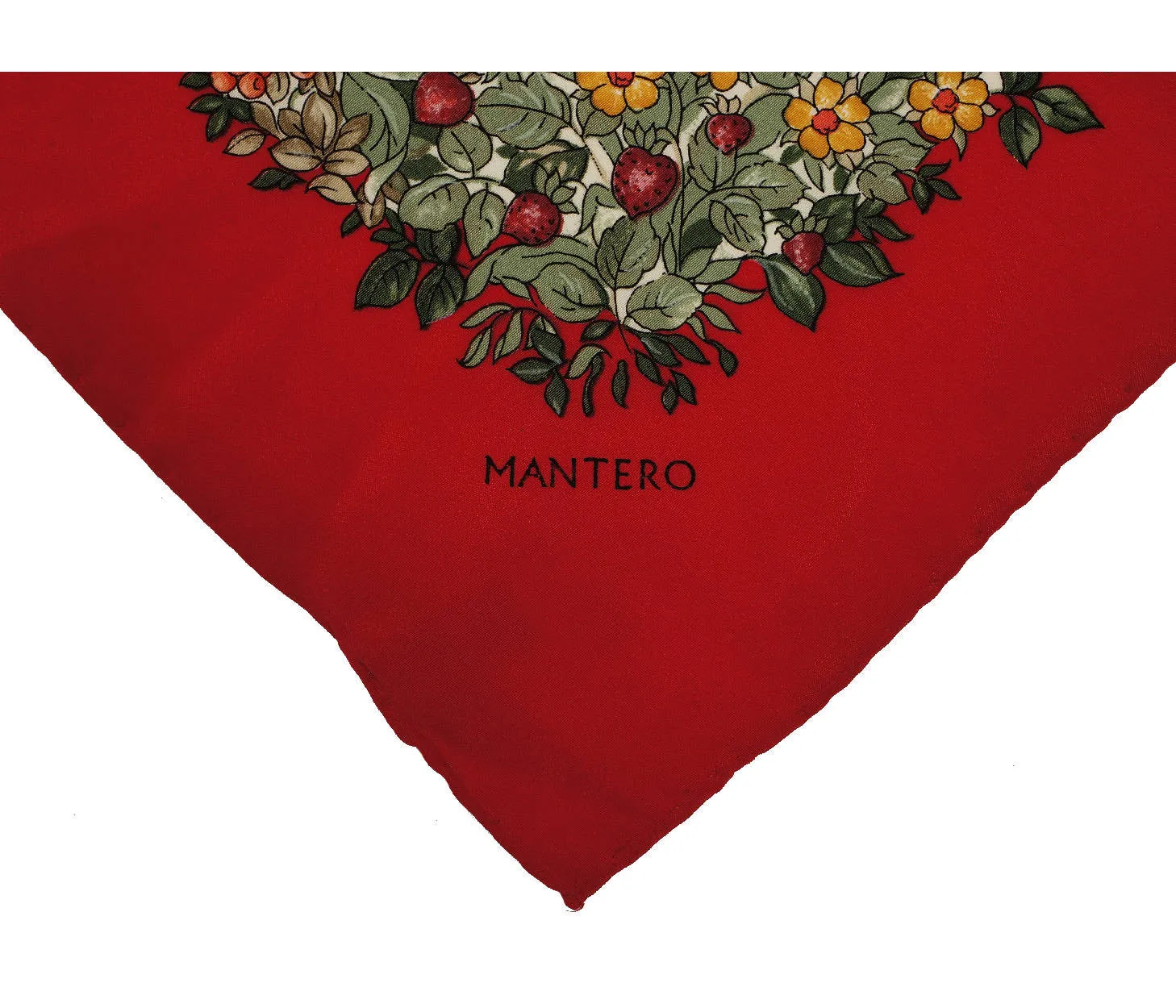 Vintage Mantero Silk Scarf Butterflies &amp; Flowers Made in Italy 34.5