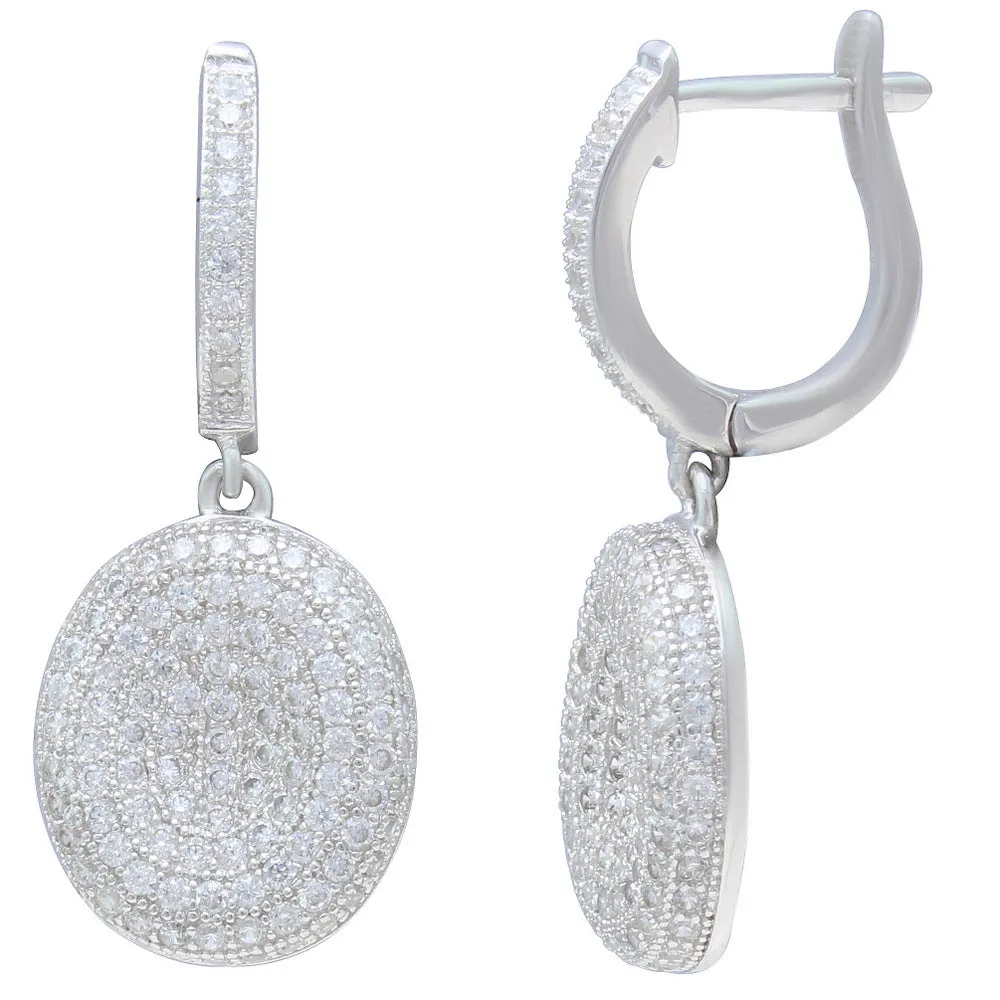 Vogue Solitaire Disc CZ Earrings IJ15CSSER038
