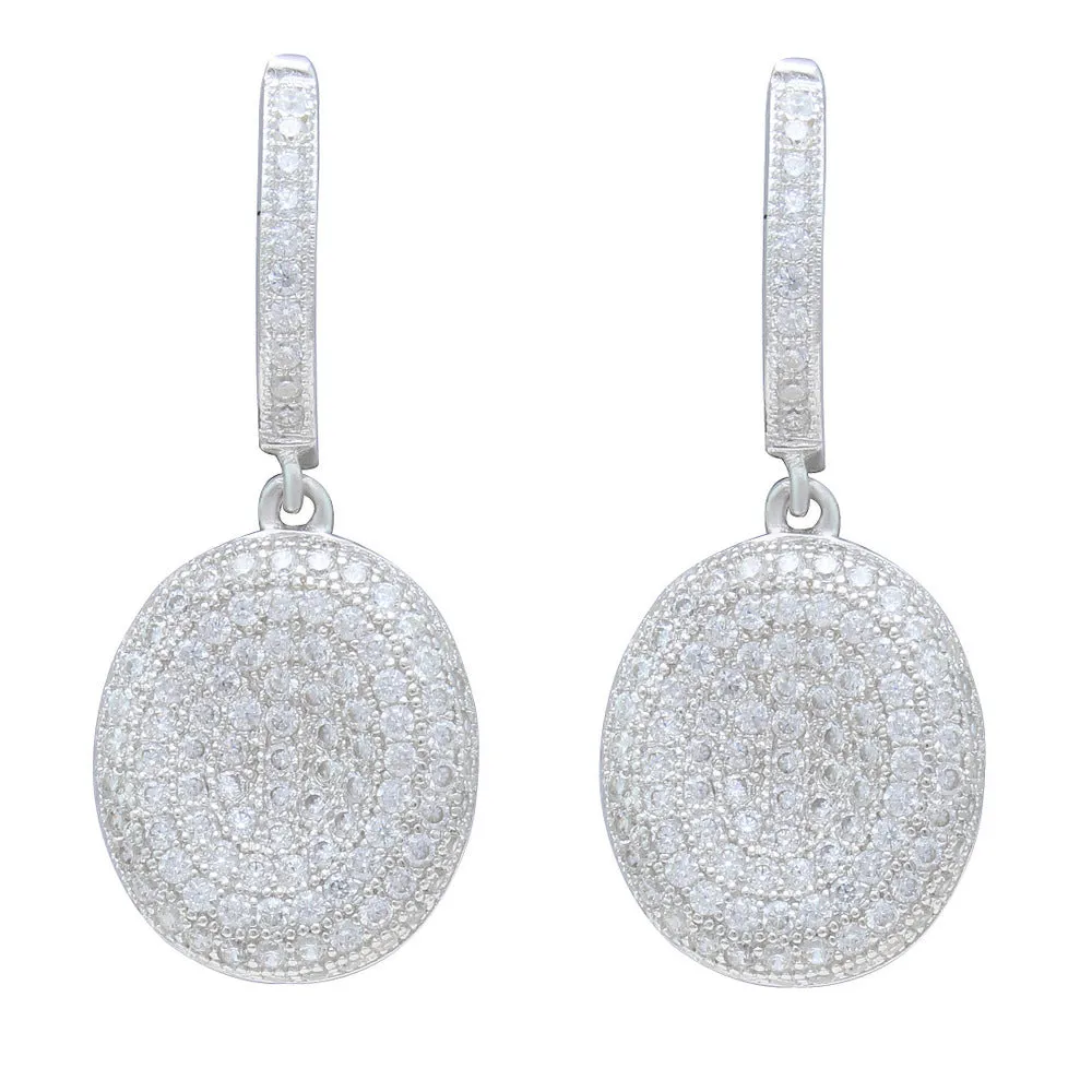 Vogue Solitaire Disc CZ Earrings IJ15CSSER038