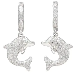 Vogue Solitaire Dolphin CZ Earrings IJ15CSSER041