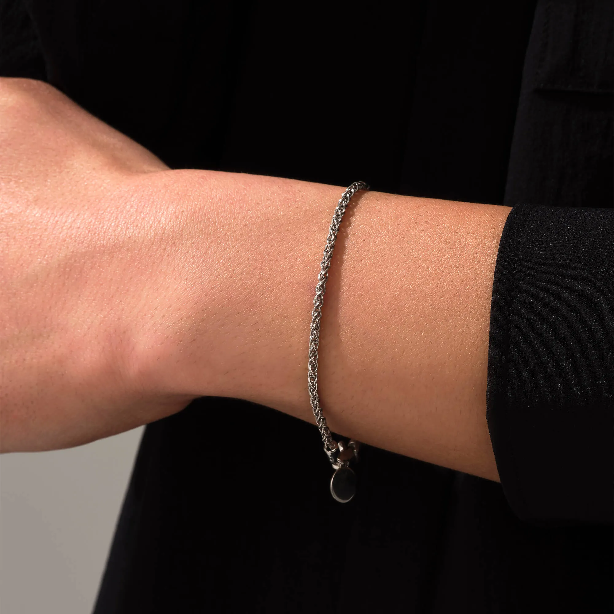 Wheat Chain Bracelet in Silver