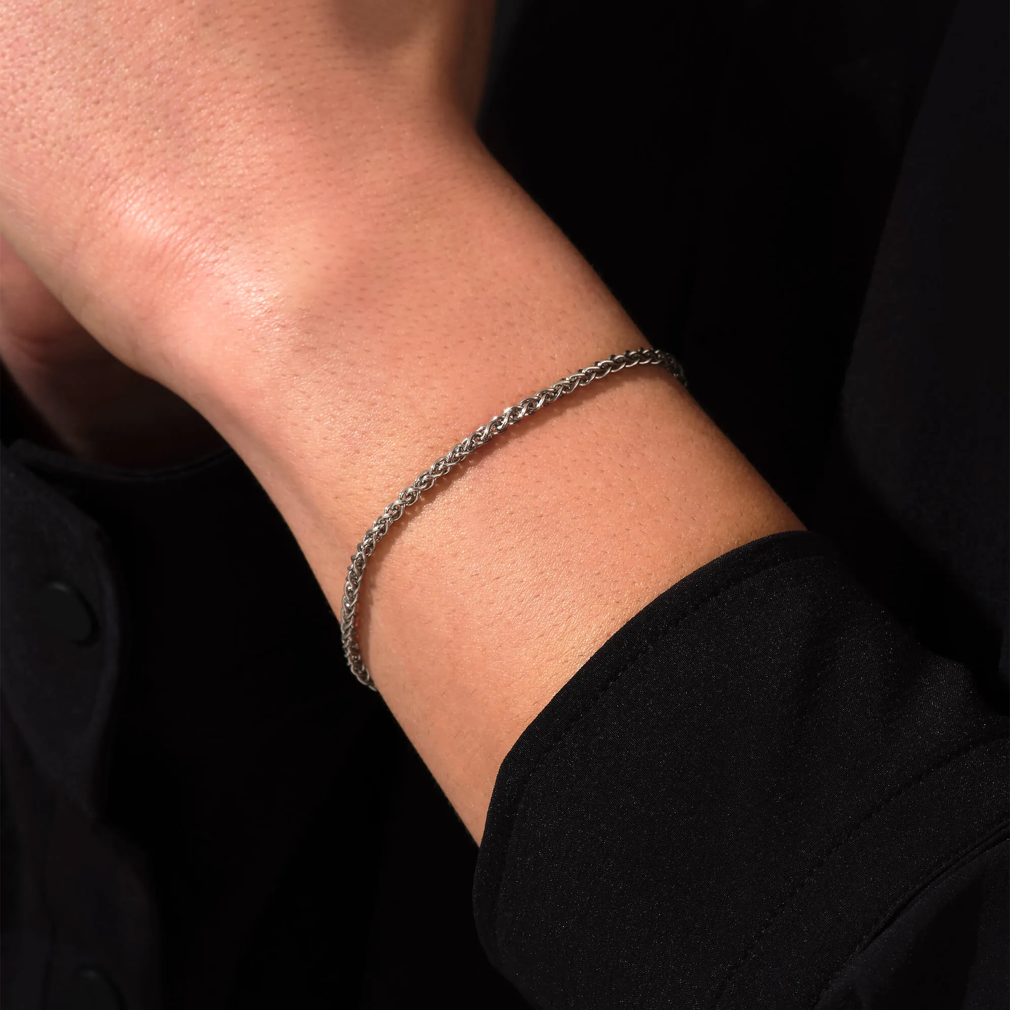 Wheat Chain Bracelet in Silver