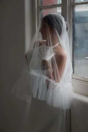 White Pearl Satin Bridal Gloves