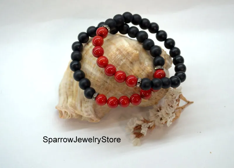 Wish Red coral bracelet Genuine coral onyx bracelet Gifts for her mom Red coral jewelry Protection success love talisman Prosperity bracelet