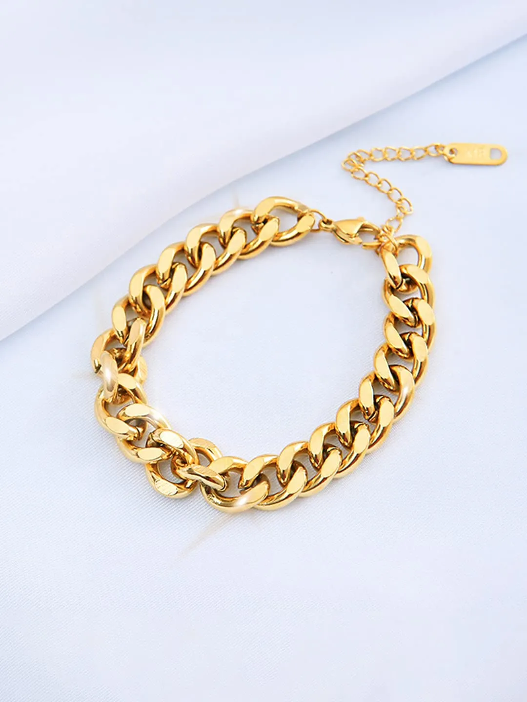 Yellow Chimes Chain Bracelet for Women Gold-Plated Stainless Steel Link Chain Bracelet for Women and Girls