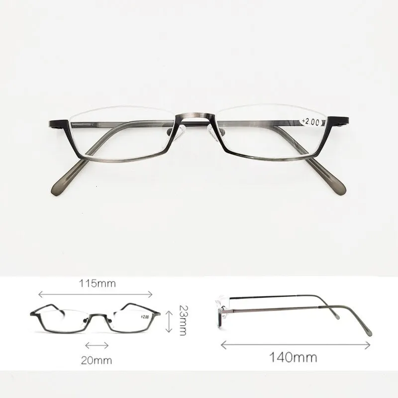 Yujo Unisex Alloy Semi Rim Square Frame Reading Glasses Y006